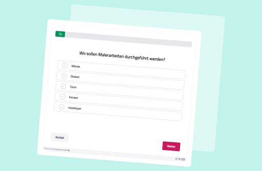 Screenshot von einem baurechnerAI Widget