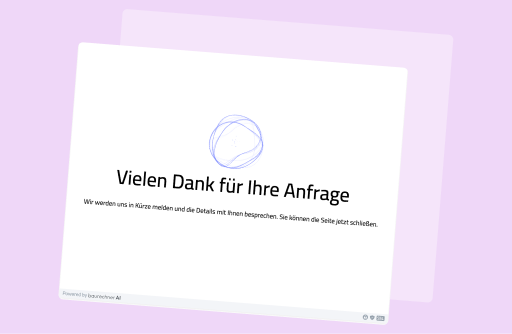 Screenshot von einem baurechnerAI Widget nach einer Anfrage